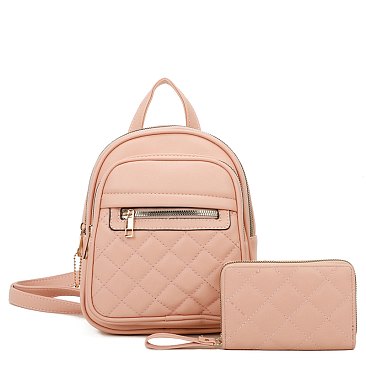 Fashion Quilted 2 in 1 Backpack