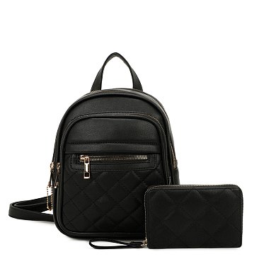 Fashion Quilted 2 in 1 Backpack