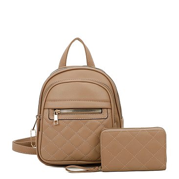 Fashion Quilted 2 in 1 Backpack