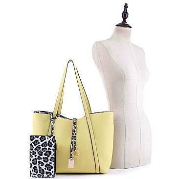 3 in 1 Leopard Print Shopper Tote Value SET
