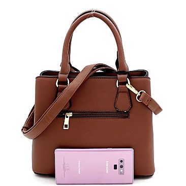 Medium 2-Way Tassel Accent 3-Compartment Satchel