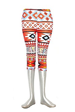 AZTEC TRIBAL PRINT FASHION LEGGING KNEE-HIGH FM-LG2932