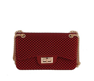 Beaded Jelly Candy Classic Shoulder Bag