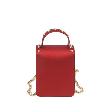 Matte Studded Top Flap Jelly Candy Cell Phone Case Crossbody Purse