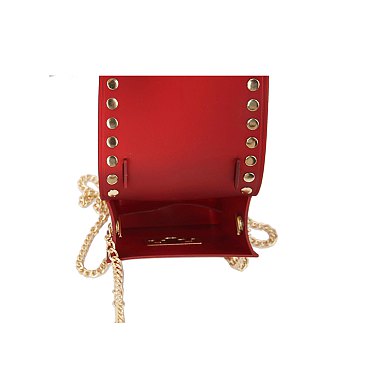 Matte Studded Top Flap Jelly Candy Cell Phone Case Crossbody Purse