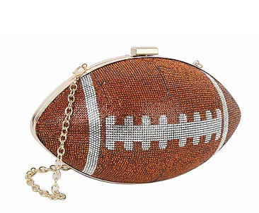 Rhinestone Bling Football Clutch