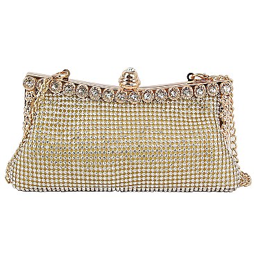 Embellished Rhinestone Mesh Evening Bag Clutch