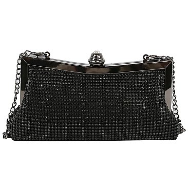 Embellished Rhinestone Mesh Evening Bag Clutch