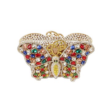 Embellished Butterfly Clutch Evening Bag