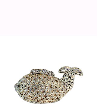 Rhinestone Fish Clutch Evening Bag
