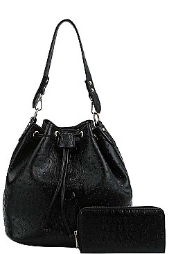 2in1 FASHION STYLISH BUCKET-HOBO BAG MATCHED WITH LONG WALLET JYLH-094-1W