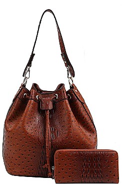 2in1 FASHION STYLISH BUCKET-HOBO BAG MATCHED WITH LONG WALLET JYLH-094-1W