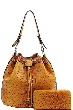 2in1 FASHION STYLISH BUCKET-HOBO BAG MATCHED WITH LONG WALLET JYLH-094-1W