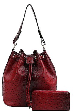 2in1 FASHION STYLISH BUCKET-HOBO BAG MATCHED WITH LONG WALLET JYLH-094-1W