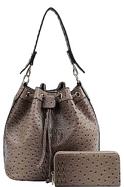 2in1 FASHION STYLISH BUCKET-HOBO BAG MATCHED WITH LONG WALLET JYLH-094-1W