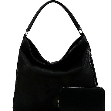 Stylish Side Zipper Pocket 2-Way Hobo Wallet SET MH-LH0951W