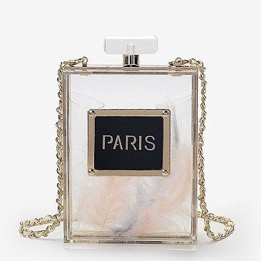 TRENDY PERFUME BOTTLE CROSSBODY BAG