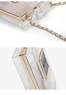 TRENDY PERFUME BOTTLE CROSSBODY BAG