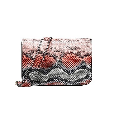 MULTI COLOR SNAKE PRINT CROSS BODY