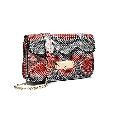 MULTI COLOR SNAKE PRINT CROSS BODY