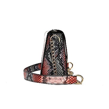 MULTI COLOR SNAKE PRINT CROSS BODY