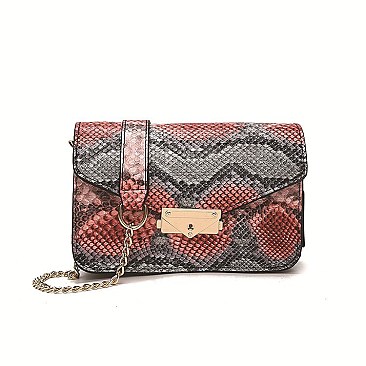 MULTI COLOR SNAKE PRINT CROSS BODY