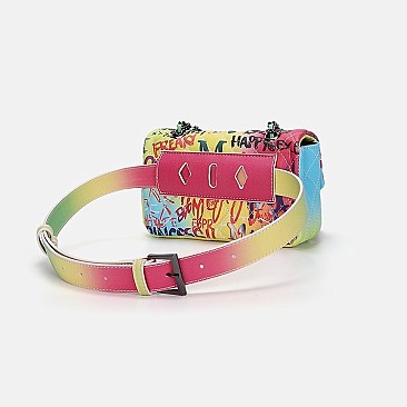 Graffiti Soulder Bag - Convertible to Waist Bag