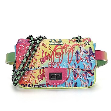 Graffiti Soulder Bag - Convertible to Waist Bag