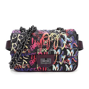 Graffiti Soulder Bag - Convertible to Waist Bag