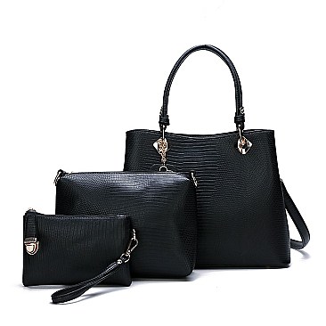 3 IN 1 DESIGNER LUXURY TOTE CROSSBODY PURSE SET