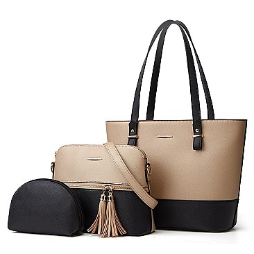 3 IN 1 TOTE CROSSBODY BAG & CLUTCH VALUE SET