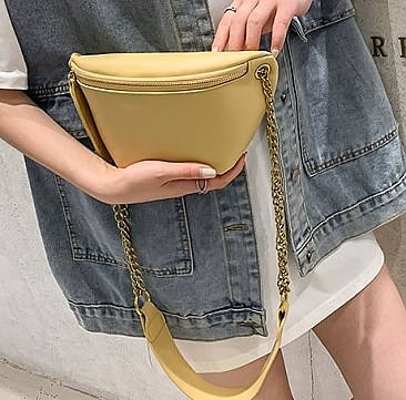 Chain Accent Cross-Body Shoulder Bag