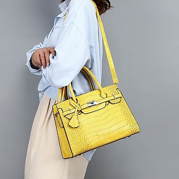 3 IN 1 CROCODILE PATTERN SATCHEL CLUTCH SET
