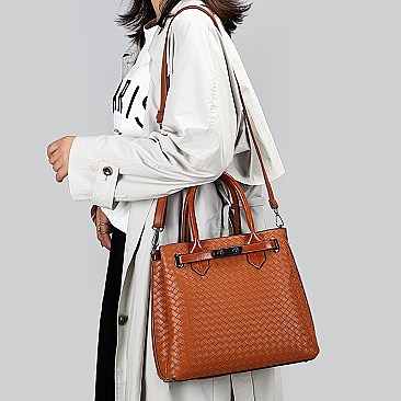 ELEGANT SCARFED ACCENTED SATCHEL