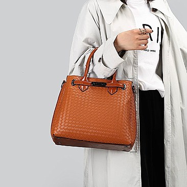 ELEGANT SCARFED ACCENTED SATCHEL