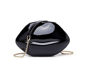 LIP PURSE SHOULDER CHAIN CROSSBODY SHELL BAG