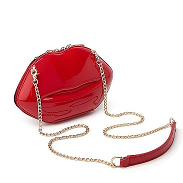 LIP PURSE SHOULDER CHAIN CROSSBODY SHELL BAG