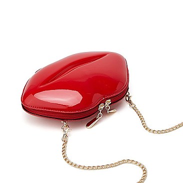 LIP PURSE SHOULDER CHAIN CROSSBODY SHELL BAG