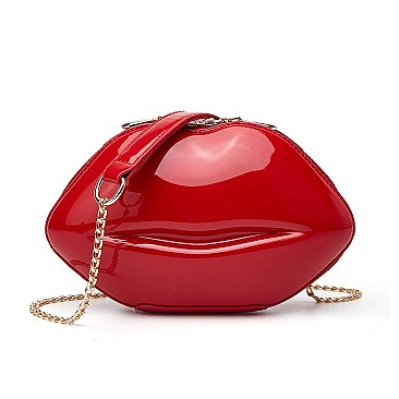 LIP PURSE SHOULDER CHAIN CROSSBODY SHELL BAG