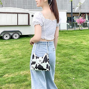 COW PRINT MINI SHOULDER HANDBAGS