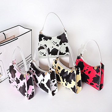 COW PRINT MINI SHOULDER HANDBAGS