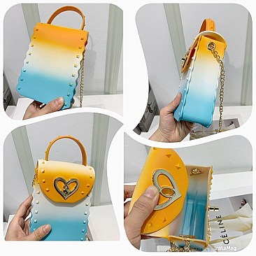 RAINBOW COLOR CELLPHONE HOLDER JELLY BAG