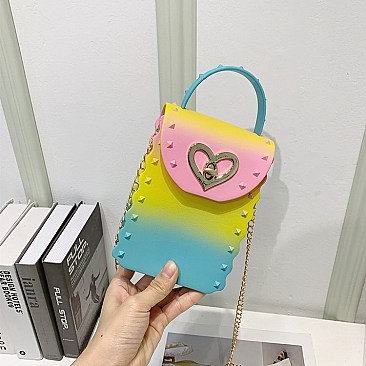 RAINBOW COLOR CELLPHONE HOLDER JELLY BAG