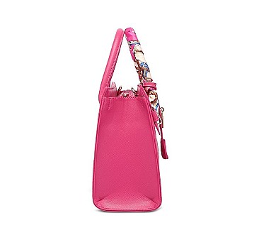 PADLOCK ACCENT PRINTED HANDLE SATCHEL