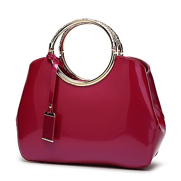 ROUND HANDLE PATENT BOUTIQUE SATCHEL