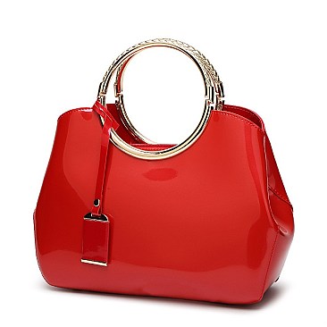 ROUND HANDLE PATENT BOUTIQUE SATCHEL