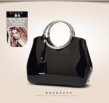 ROUND HANDLE PATENT BOUTIQUE SATCHEL