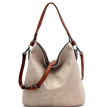 Classy 2-Way Hematite-Tone Hardware Hobo