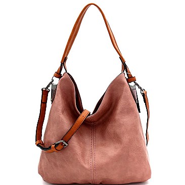 Classy 2-Way Hematite-Tone Hardware Hobo