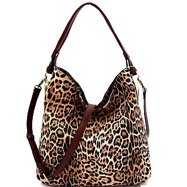 2 WAY ANIMAL PRINT SLOUCH HOBO